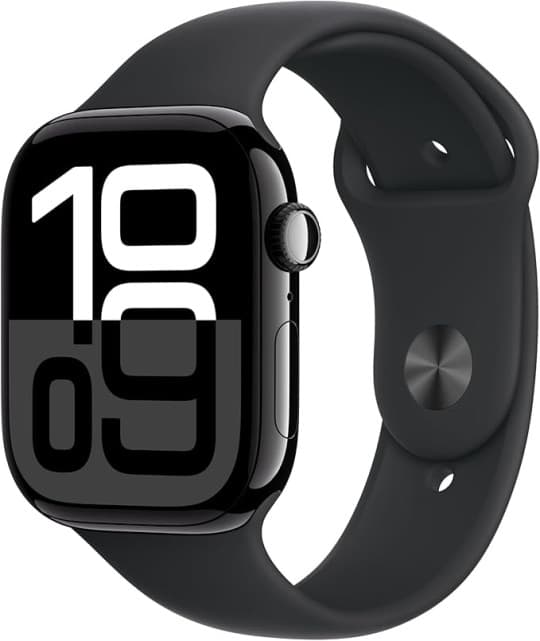 Apple Watch Series 10  46 mm with Jet Black Aluminium Case with Black Sport Band