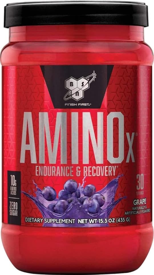BSN AMINOx® Amino Energy Powder for Endurance And Recovery, Effervesent Instantized Amino Acids, Dietary Supplement - Grape, 435 Grams, 30 Servings