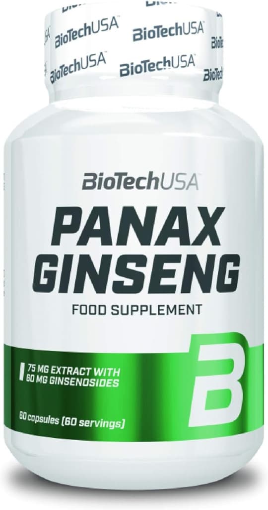 BioTechUSA Panax Ginseng | 75 mg Natural Korean Ginseng Extract | 60 mg ginsenosides | 60 Capsules