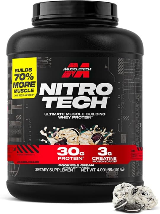 Muscletech NitroTech Whey Protein Ultimate Muscle Building Formula with a Unique Blend of Whey Protein Isolate & Peptides