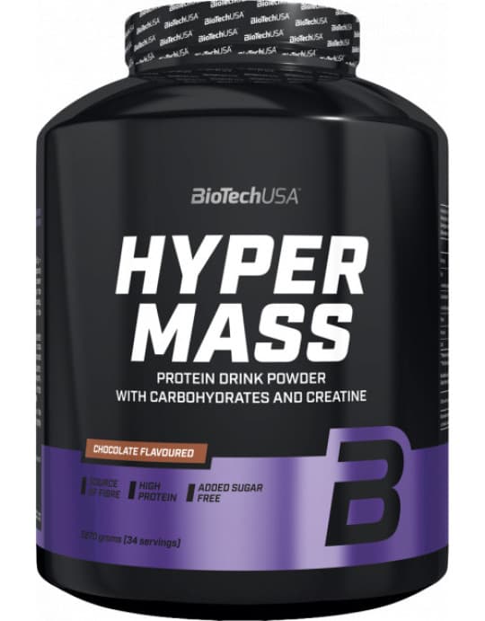 Click to see full view BioTechUSA Hyper Mass - Mass Gainer with Carbs & Protein Blend | Micronised Creatine | Gluten-Free, 2.27 kg