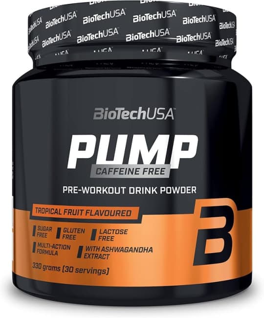 BioTechUSA Pump Caffeine Free | Energy, Concentration & Immune Support | 19 Active Ingredients | Pre-Workout Powder Drink 330g
