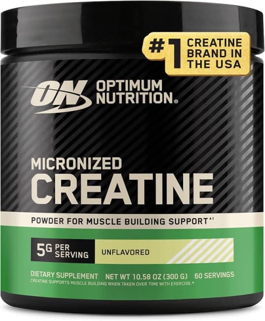 Optimum Nutrition (ON) Micronized Creatine Monohydrate Powder for Muscle Building Support - Unflavored, 300 Grams, 60 Servings