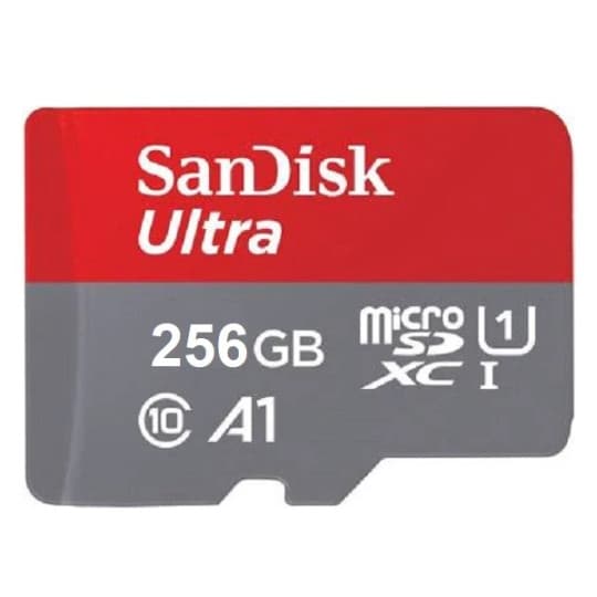 SanDisk microSDXC memory card Ultra A1 Class 10 UHS-I speed 120MBps capacity 256 GB